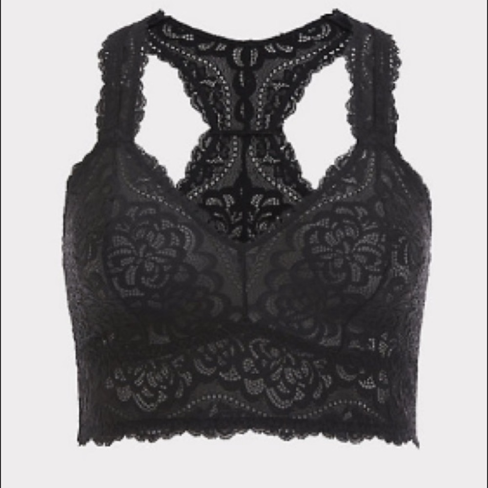 TORRID NWT BLACK LACE RACERBACK BRALETTE - Picture 5 of 5